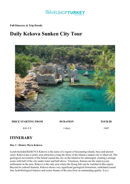 Daily Kekova Sunken City Tour