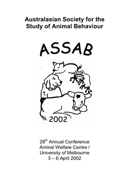 Australasian Society for the Study of Animal Behaviour