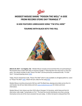 Modest Mouse Share “Poison the Well” A-Side from Record Store Day Triangle 7”