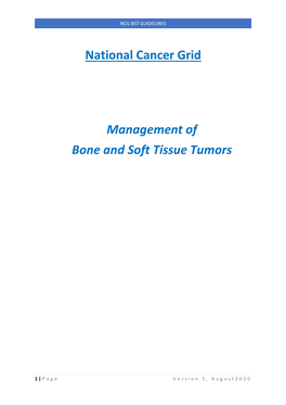 National Cancer Grid Management of Bone and Soft Tissue Tumors