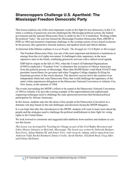The Mississippi Freedom Democratic Party