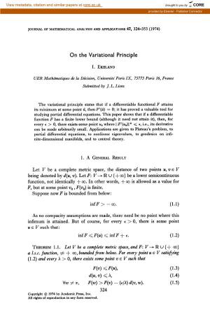 On the Variational Principle