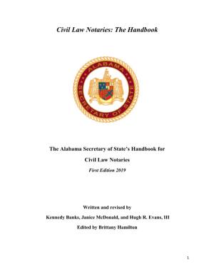The Alabama Secretary of State's Handbook for Civil Law Notaries