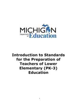 Lower Elementary PK-3 Education Preparation Standards