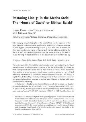 Or Biblical Balak?1