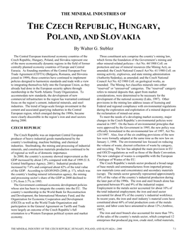 The Mineral Industires of the Czech Republic, Hungary, Poland, and Slovakia