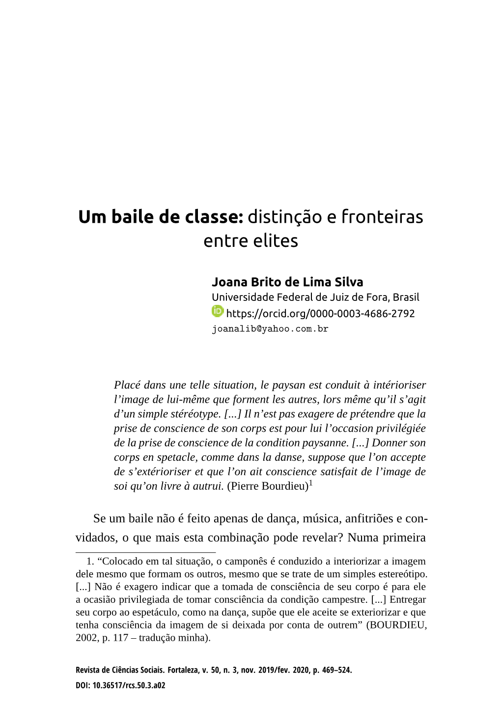 Um Baile De Classe: Distinção E Fronteiras Entre Elites