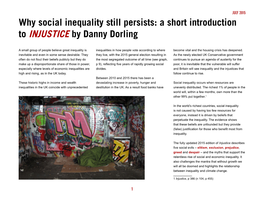 Why Social Inequality Still Persists: a Short Introduction to INJUSTICE by Danny Dorling