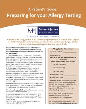 Preparing for Your Allergy Testing