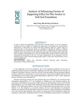Analysis of Influencing Factors of Supporting Effect for Pile-Anchor in Soft Soil Foundation