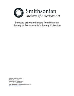 Selected Art Related Letters from Historical Society of Pennsylvania's Society Collection