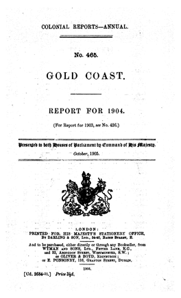 Annual Report of the Colonies, Gold Coast, 1904