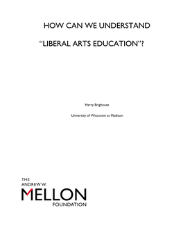 “Liberal Arts Education”?