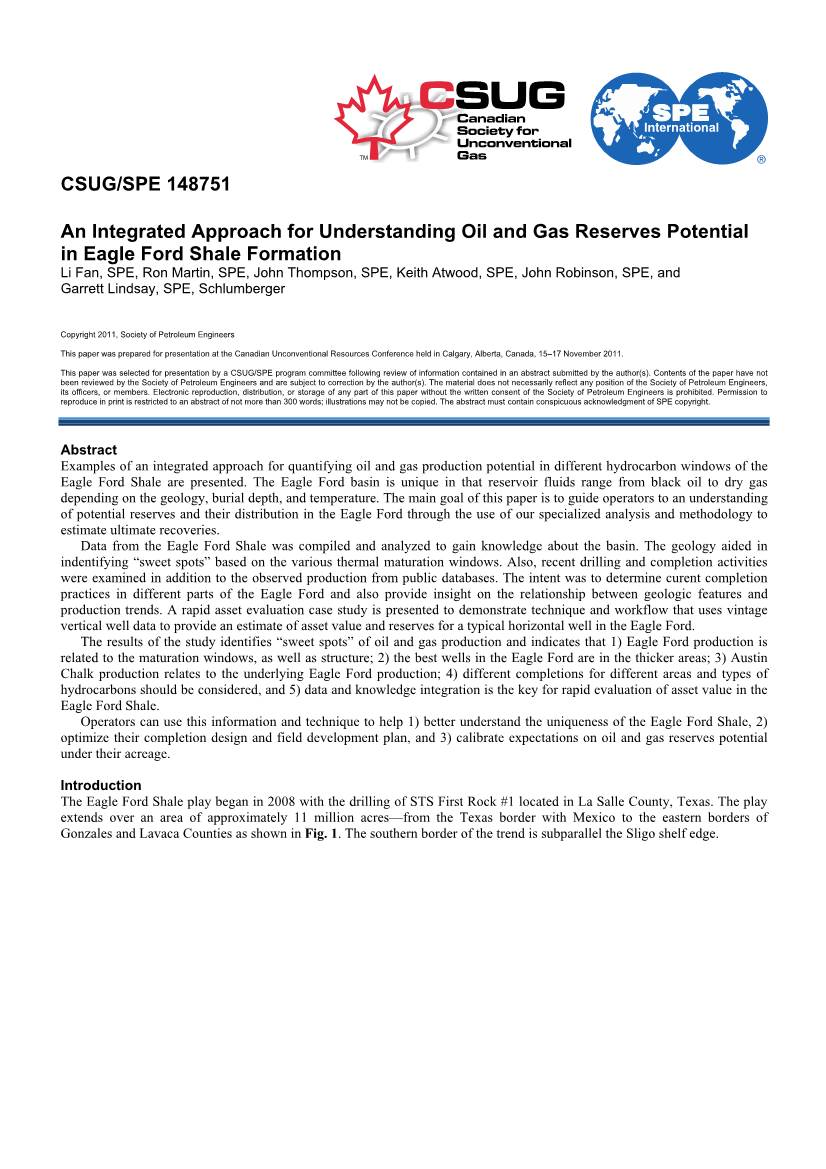 CSUG/SPE 148751 an Integrated Approach for Understanding Oil