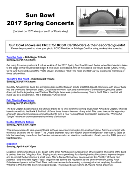 Sun Bowl 2017 Spring Concerts