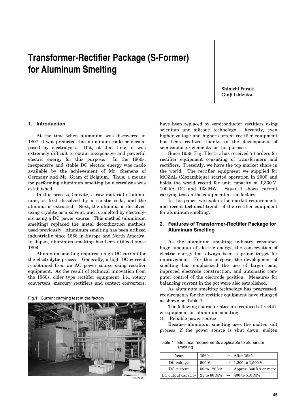 Transformer-Rectifier Package (S-Former) for Aluminum Smelting