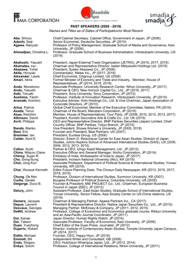 Top STS Forum Participants