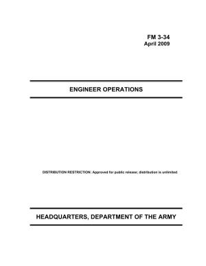 Fm 3-34 Engineer Operations Headquarters, Department