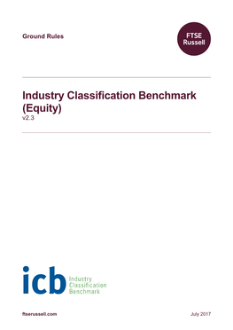 Industry Classification Benchmark (Equity) V2.3