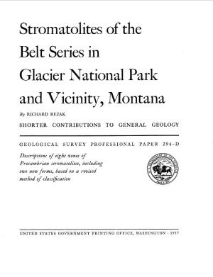 Stromatolites of the Belt Series in Glacier National Park and Vicinity, Montana