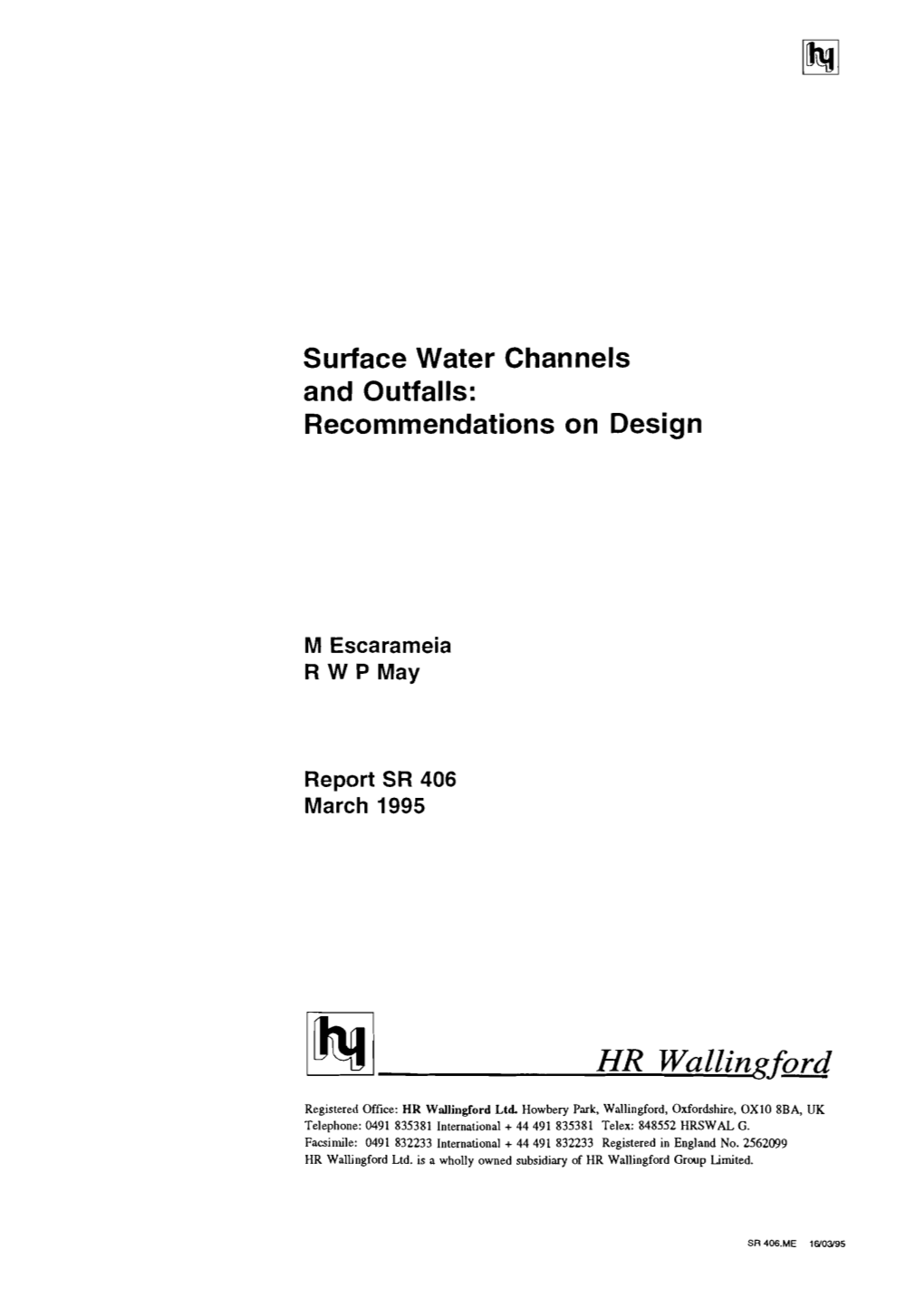 Surface Water Channels and Outfalls: Recommendations on Design
