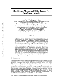 Global Sparse Momentum SGD for Pruning Very Deep Neural Networks