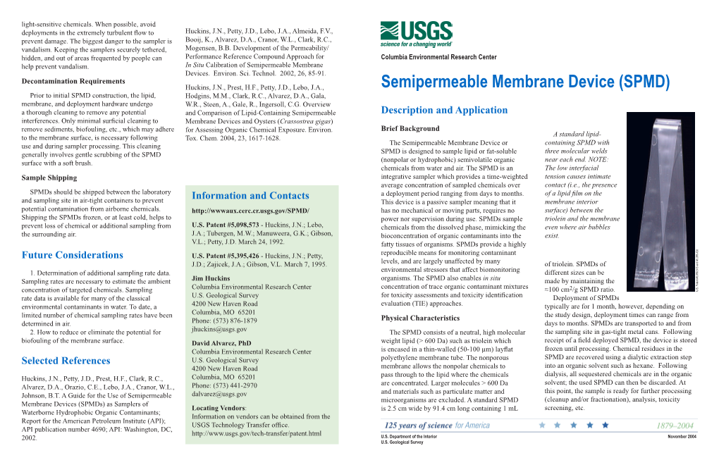 Semipermeable Membrane Device (SPMD)