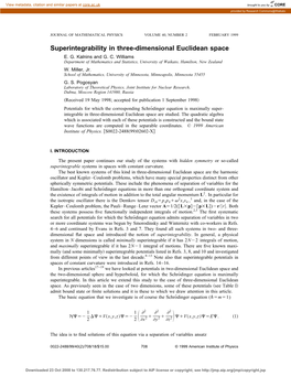 Superintegrability in Three-Dimensional Euclidean Space E