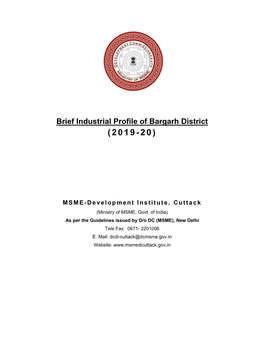 Brief Industrial Profile of Bargarh District