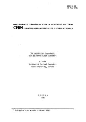 Organisation Européenne Pour La Recherche Nucléaire Cerneuropean Organization for Nuclear Research