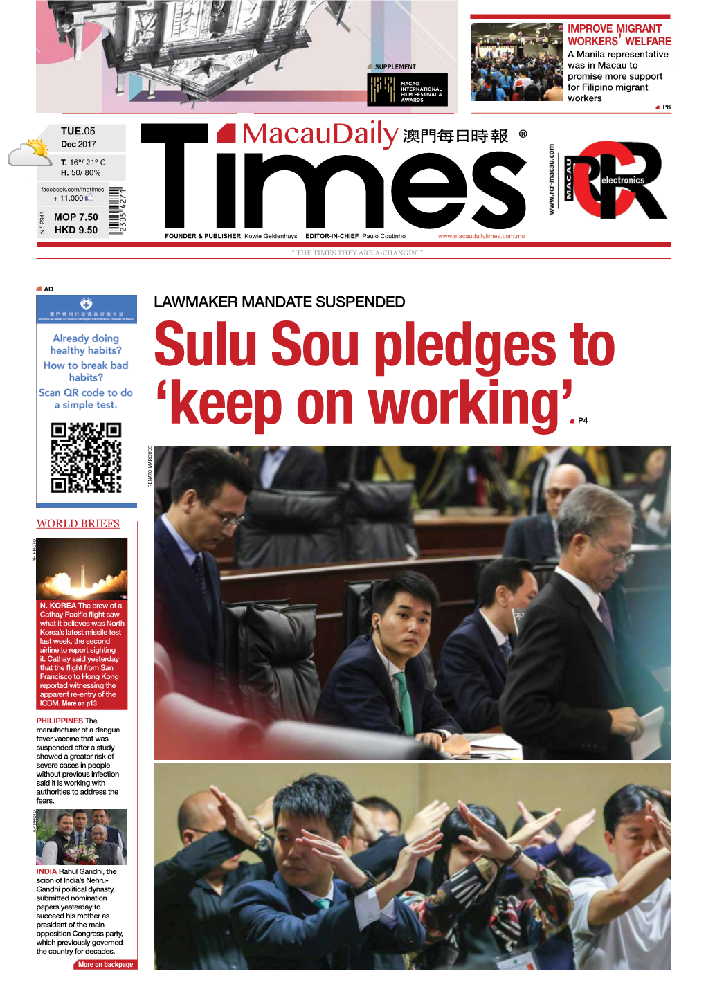 Lawmaker Mandate Suspended Sulu Sou Pledges To