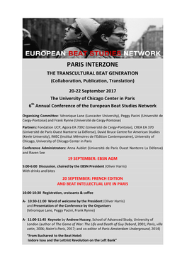 PARIS INTERZONE the TRANSCULTURAL BEAT GENERATION (Collaboration, Publication, Translation)