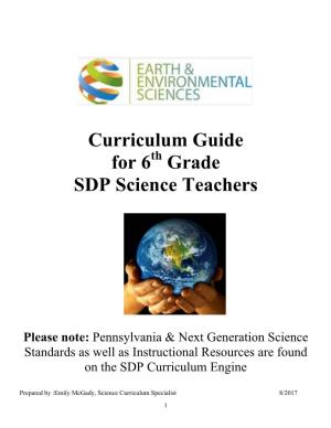 6Th Grade SDP Science Teachers