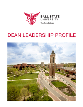 Ball State TC Dean Leadership Profile 2019