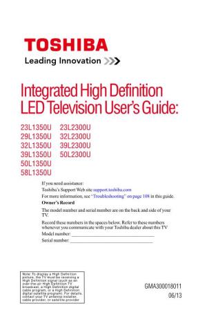 Integrated High Definition LED Television User's Guide
