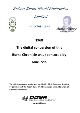 RBWF Burns Chronicle 1968