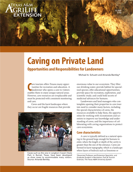 Caving on Private Land Opportunities and Responsibilities for Landowners