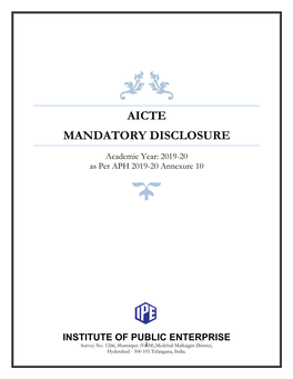 Aicte Mandatory Disclosure