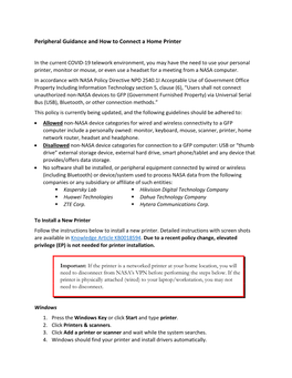 Peripheral Guidance and How to Connect a Home Printer