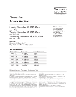 November Annex Auction