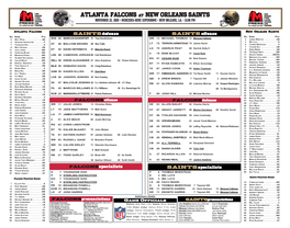 Atlanta Falcons at New Orleans Saints Make You You Look November 22, 2020 • Mercedes-Benz Superdome • New Orleans, La