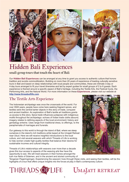 Hidden Bali Experiences Small-Group Tours That Touch the Heart of Bali