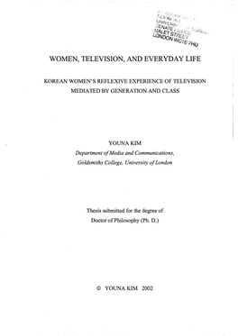 Women, Television, and Everyday Life
