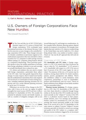 U.S. Owners of Foreign Corporations Face New Hurdles