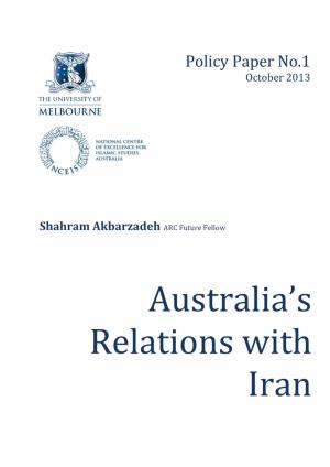 Australia's Relations with Iran