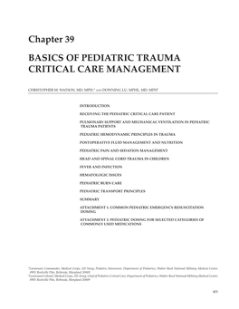Basics of Pediatric Trauma Critical Care Management