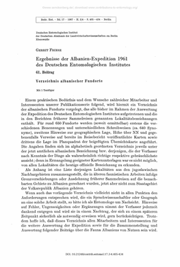 61. Beitrag Verzeichnis Albanischer Fundorte Einem Praktischen