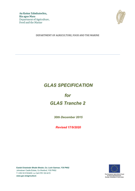 GLAS SPECIFICATION for GLAS Tranche 2