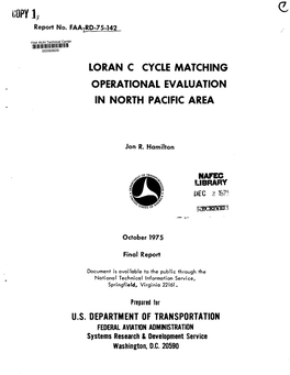 Loran C Cycle Matching Operational Evaluation in North Pacific Area