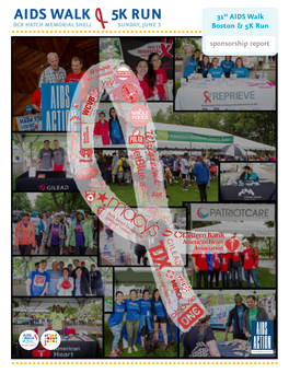 Sponsorship Report 31St AIDS Walk Boston & 5K